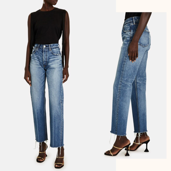 Moussy Denim - Moussy Vintage | Ashleys Wide Straight Jeans Medium Wash 110 Blue 30